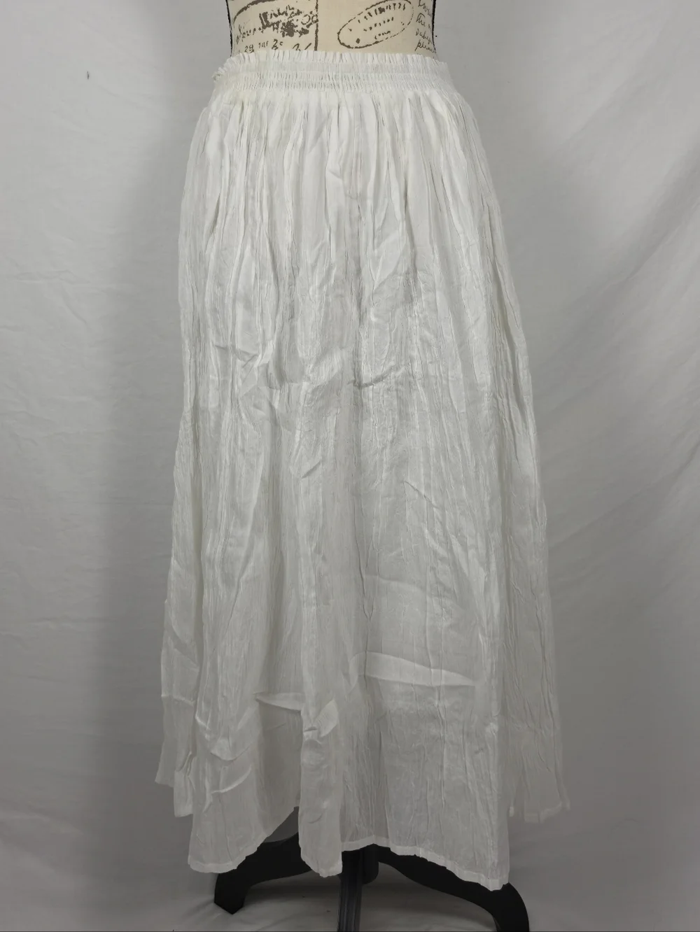 NWT Chaudry KC White Cotton Gauze Maxi Skirt Boho Peasant Festival Flowy - M - Picture 1 of 6